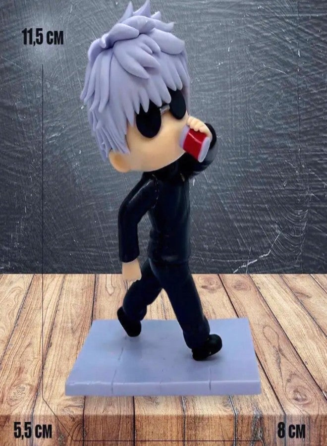 FUNFOB Jujutsu Kaisen Gojo Action Figure Height-11cm Collectible for Anime Fans Gojo Figurine PVC Multicolour | Go-jo Drinking Mini - Image 3